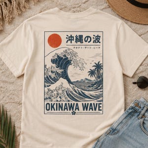 Okinawa Wave Shirt, Japan Wellen T Shirt, Retro Surf Shirt, Vintage Japan Motiv, Ukiyo e Grafik Tee