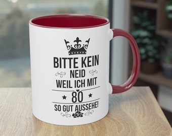 Gift 80th birthday man woman cup two-tone coffee mug gift idea