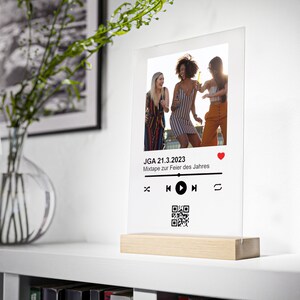 JGA Erinnerung Frauen Personalisierte Acryl Junggesellinnenabschied Spotify Geschenk Party QR Code