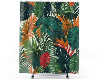 Duschvorhang Jungle Tropical 180cm x 187cm Badezimmer Deko