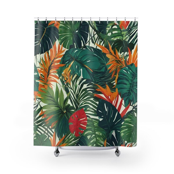 Duschvorhang Jungle Tropical 180cm x 187cm Badezimmer Deko