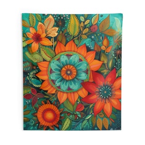 Sunflower Mandala Boho Art Tapestry