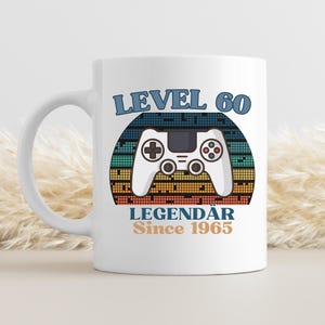 Prezent 60 Urodziny Poziom 60 Gamer Gaming Cup Kubek Kawy Pomysł na prezent Konsola