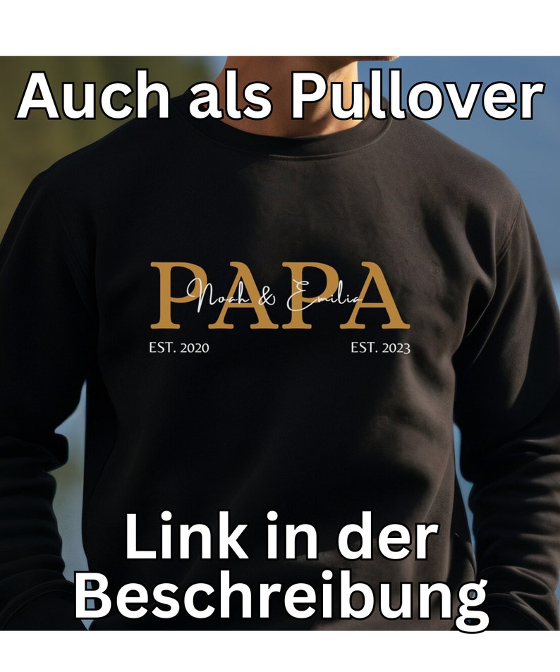 Papa T-Shirt personalisiert mit Namen Geschenk Geburt Vatertag Geburtstag Bild 8