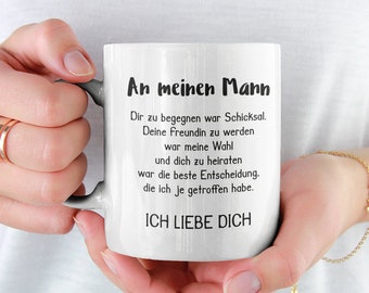 An meinen Mann Tasse Ich liebe dich Geschenk Jahrestag Geburtstag Kaffeebecher