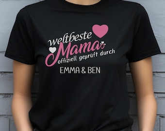 Best Mom Women's T-Shirt with Name Personalizable Gift for Expectant Mothers Mother's Day 2025