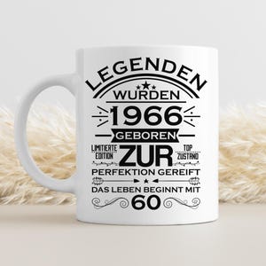 Geschenk 60 Geburtstag Legenden wurden 1966 geboren Mann Frau Scherzartikel Tasse Kaffeebecher Geschenkidee