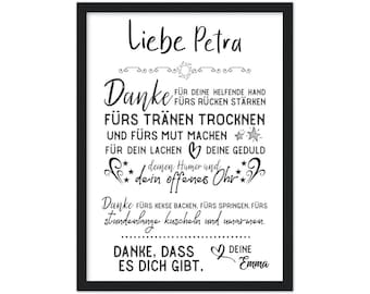 Geschenk Abschied Erzieherin Dankeschön Tagesmutter Personalisiert Poster Kindergarten Krippe Erzieher Danke Mama