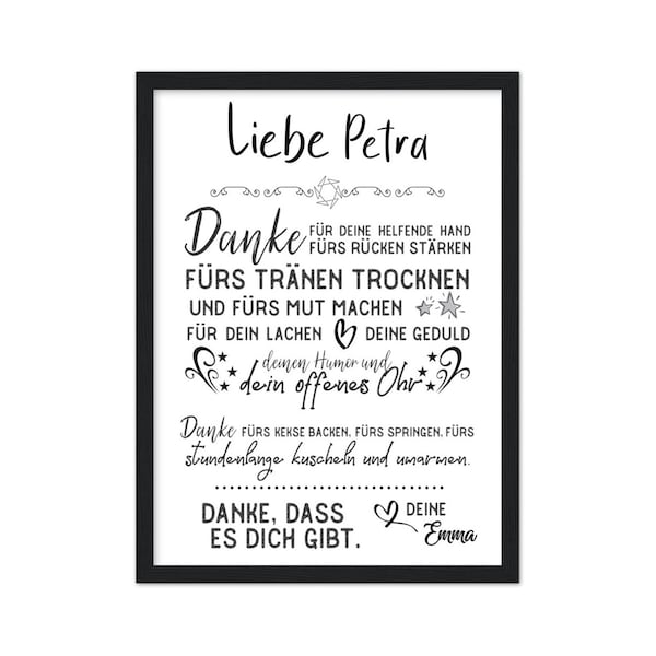 Geschenk Abschied Erzieherin Dankeschön Tagesmutter Personalisiert Poster Kindergarten Krippe Erzieher Danke Mama