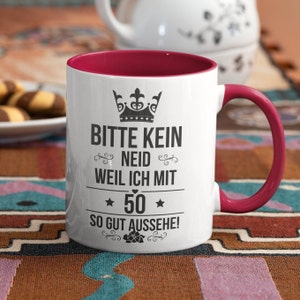 Cadeau 50ème anniversaire homme femme tasse tasse à café bicolore idée cadeau