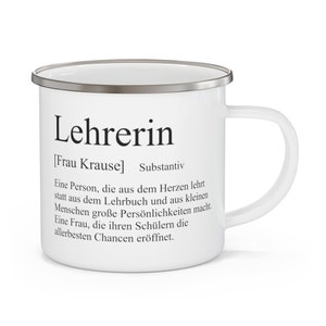 Enamel Mug Definition Teacher Duden personalizable with name
