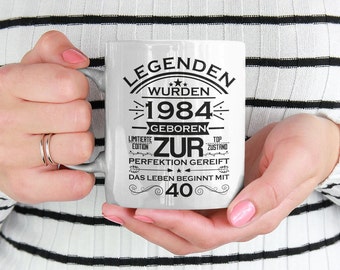 Geschenk 40 Geburtstag Legenden wurden 1984 geboren Mann Frau Scherzartikel Tasse Kaffeebecher Geschenkidee