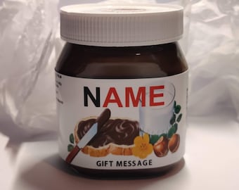 PERSONALISED NUTELLA JAR - Personalized Name, Message & Design - Perfect Gift For Any Occasion - 350g New Sealed Jar Included
