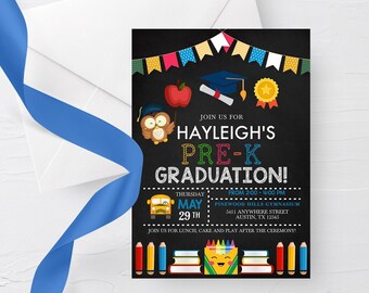 Editable Pre-K Graduation Invitation: Printable Party Announcement (Corjl)