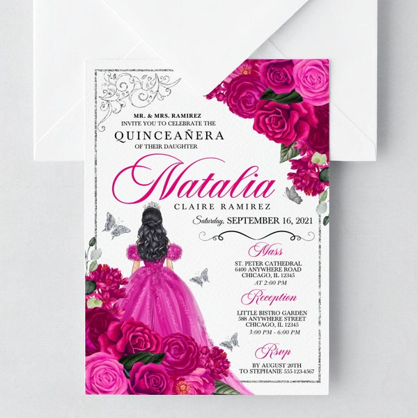 Template Blank Quinceanera Invitations Etsy Template Blank Quinceanera Invitations Etsy