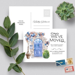 Invitation MODIFIABLE, Carte postale de nouvelle adresse de la porte d’entrée, Annonce de déménagement, Déménagement, Nous avons déménagé, Nouvelle maison, Modèle, Corjl