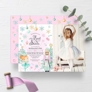 EDITABLE Invitation, Land of Sweets Birthday Invitation, Sugar Plum Fairy, Nutcracker Invite, Printable Birthday Invitation Template, Corjl
