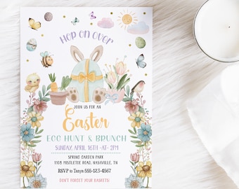 Editable Easter Egg Hunt Invitation: Bunny Rabbit Template (Corjl) Digital