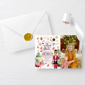 Land of Sweets Nutcracker Birthday Photo Invitation (Editable Template)