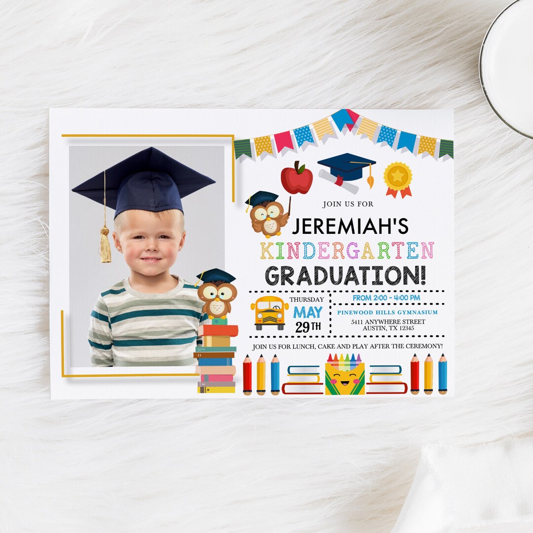 EDITABLE Invitation, Kindergarten Graduation Invitation, Graduation