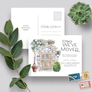 Invitation MODIFIABLE, Carte postale de nouvelle adresse de la porte d’entrée, Annonce de déménagement, Déménagement, Nous avons déménagé, Nouvelle maison, Modèle, Corjl
