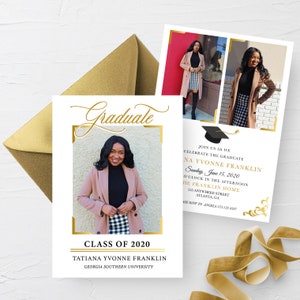 EDITABLE Invitation, Graduation Announcement, Graduation Party Invitation, Photo Card, Printable Invitation, Grad, Corjl