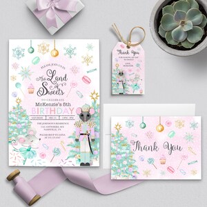 EDITABLE Invitation, Land of Sweets Birthday Invitation Bundle, Sugar Plum Fairy, Nutcracker, Birthday Invite, Printable, Template, Corjl