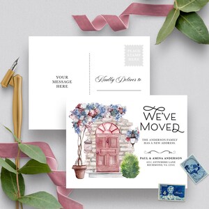 Invitation MODIFIABLE, Carte postale de nouvelle adresse de la porte d’entrée, Annonce de déménagement, Déménagement, Nous avons déménagé, Nouvelle maison, Modèle, Corjl