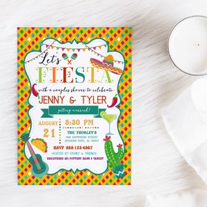 EDITABLE Invitation, Fiesta Couples Shower Invitation, Bridal Shower Invite, Engagement, Printable Invitation, Corjl