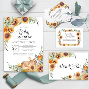 Editierbare Einladung, Sonnenblumen Baby Shower Einladung, Sonnenblumen, Herbst Baby Shower Einladung, druckbare Baby Shower Einladung, Corjl
