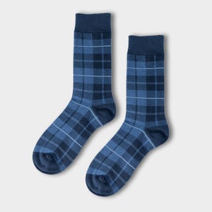Wallace Blå Tartan Strumpor - Monokroma Rutiga Skotska Design