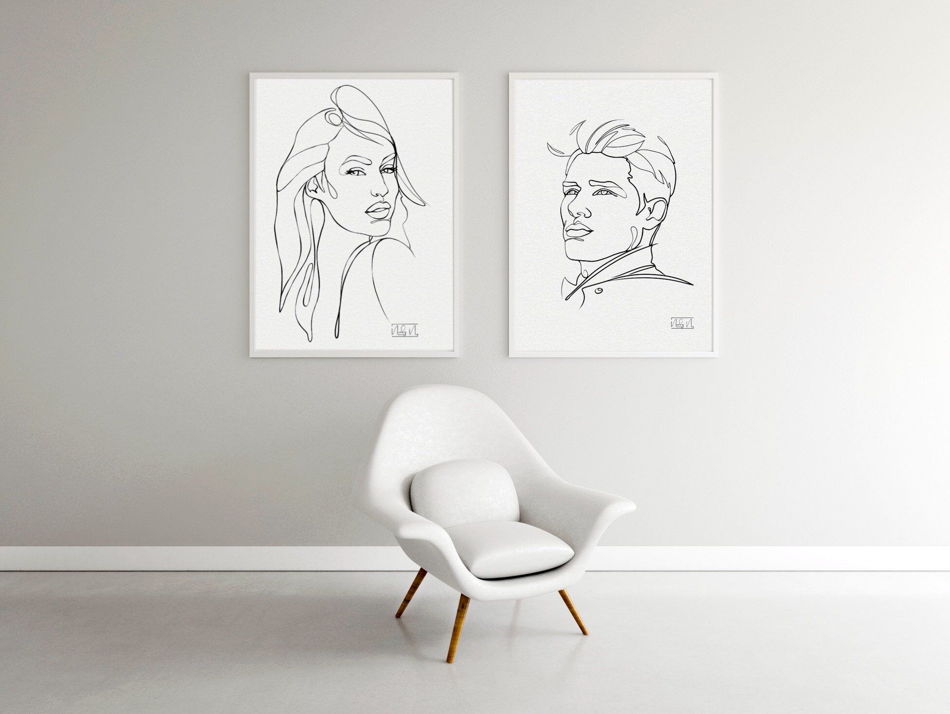 One Line Portrait From Photo, One Line Art, Vector Art, Digital Drawing ...