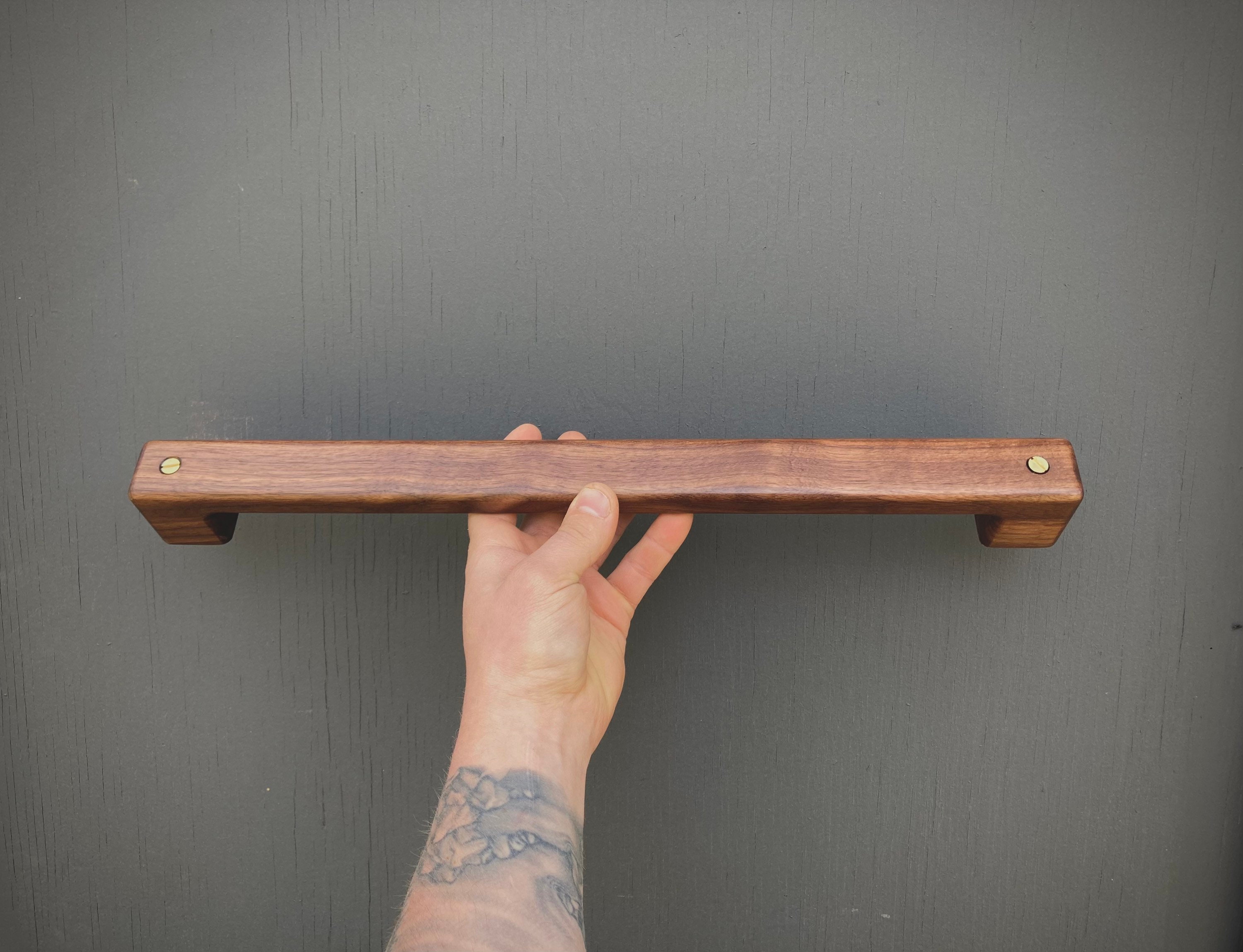 Black Walnut Wood Towel Rack Wall Mounted Retro Towel Bar Wooden Towel  Holder Brass Towel Rail