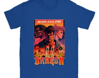 Double Dragon T-shirt Men's Original Game Cover Technos Japan 1987