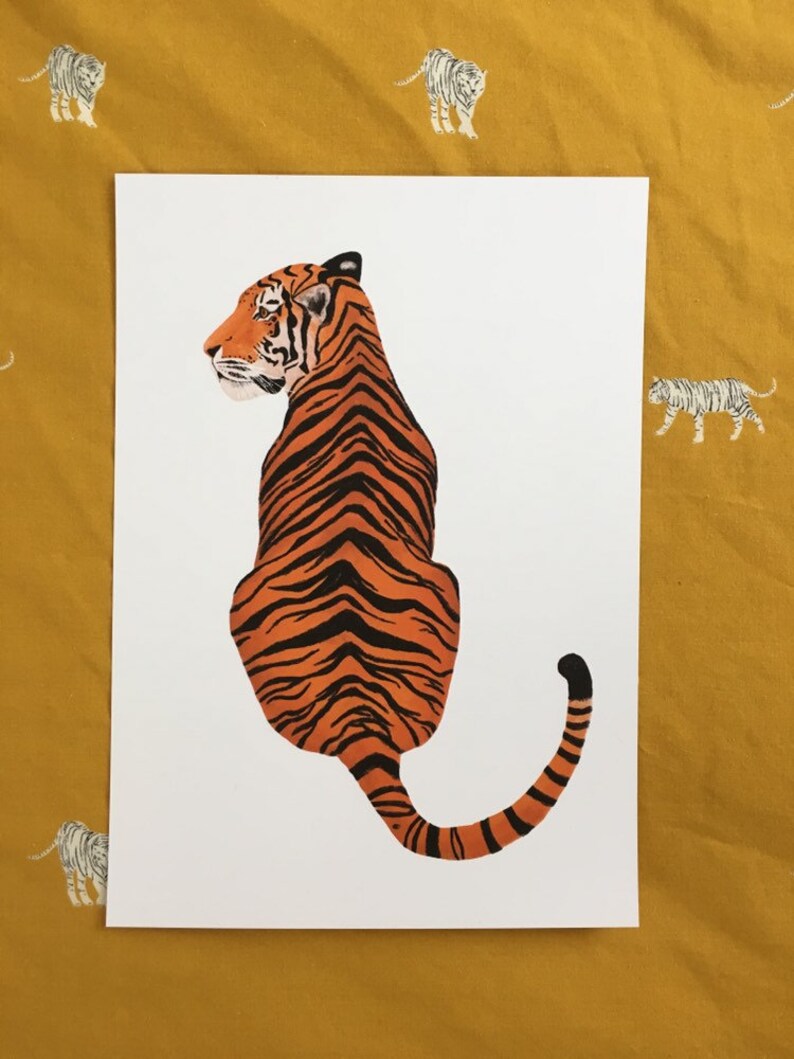 Tiger Print Tiger Art Print Nursery Wall Art Tiger Etsy