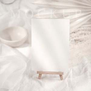 Maqueta de tarjeta Boho 4x6, Maqueta de tarjeta de asiento, Signo de número de mesa, Foto de archivo de boda, Descarga instantánea, 024