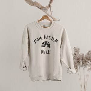 Gildan 18000 Sweatshirt Mockup, Sand Sweatshirt Mockup, Hanging Stock Photo, Instant Download, JPG Files, 026