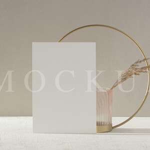 Maquette d'invitation de ton neutre, maquette de mariage, cartes vierges 5 x 7, carte de voeux, Stock Photo, téléchargement immédiat, 018