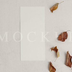 Maquete de menu estilo outono, maquete de cartão de casamento, foto de cartão em branco, maquete plana, download instantâneo, arquivo JPG, 019