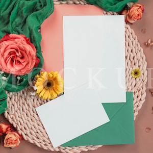 Style Wedding Invitation Mockup, Blank Cards Set, Wedding Invitations Set, Stock Photo, Instant Download, JPG File, 027