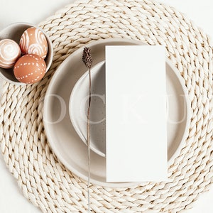 Maquette de menu de Pâques, maquette de menu, maquette de vacances, carte vierge, stock photo, téléchargement immédiat, fichier JPG, 004