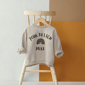Kids Sweatshirt Mockup, Sand Sweatshirt, Kids Model Mockup, Hanging Stock Photo, SVG Photo, Instant Download, 003
