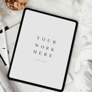 White IPad Mockup, Device Mockup, Digital Planner, IPad Planner, Stock Photo, Instant Download, JPG Files, 010