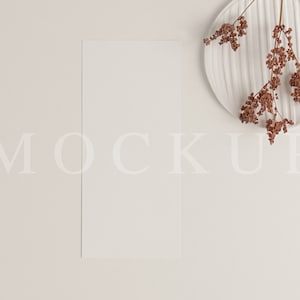 Maquete de menu estilo outono, maquete de cartão de menu, foto de cartão em branco, maquete plana, download instantâneo, 019