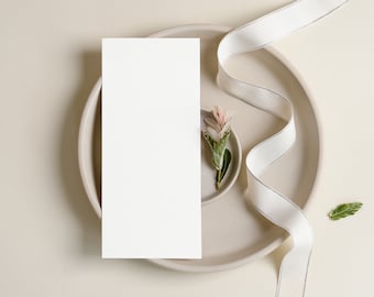 2 Wedding Menu Mockup, Wedding Card Mock Up, Blank Card Stock Photo, Flat Lay Mockup, Instant Download, JPG File,  008