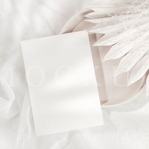 Weiße leere Karte Mockup, Hochzeit Mockup, 5x7 Grußkarten, Save The Date, Stock Foto, Sofort Download, 024