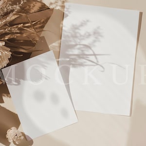 Maquete de cartões em branco Boho 5x7, maquete de convites, convites de casamento, cartões comemorativos, download instantâneo, 025