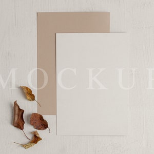 Herbst Stil Einladung Mockup, Hochzeit Mockup, 5x7 Karten, Save The Date Karte, Stock Photo, Sofort Download, 019