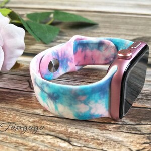 Rainbow Watch Band For Apple Watch,Cute Pink Apple Watch Band  44mm 40mm 38mm 42mm,Silicone iWatch Band For SE7 6 5 4 3 2,Summer Gifts