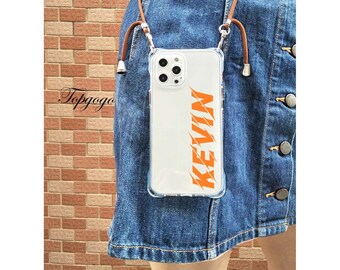 Lanyard Necklace Cross Body Phone Case,Customized iPhone Case,Clear Phone Case For iPhone 16 pro max case,iPhone15,Shoulder Strap iPhone